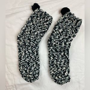 (FREE WITH PURCHASE!) BNWOT Black and White Cozy Pom Pom Socks